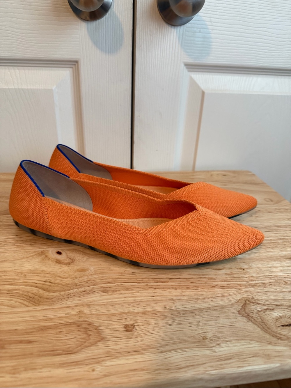 Rothy’s The Point Tangerine Washable Comfort Flat Size 10.5 - Picture 2 of 10